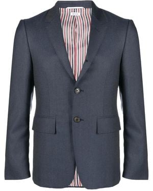 Thom Browne Single-Breasted Button Blazer - Blue