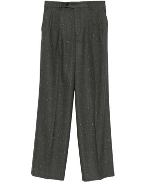 Manuel Ritz Pinstriped Pleated Pants - Gray