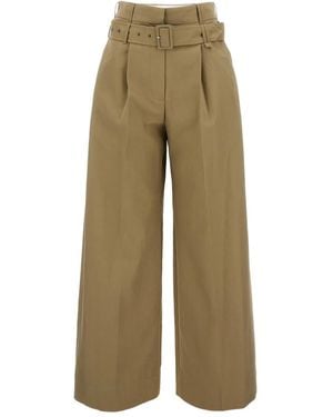 Simone Rocha Pleated-Front Belted Pants - Natural