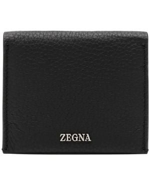 ZEGNA Tarjetero de piel - Negro