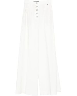 Nissa Pleated Embellished Pants - White