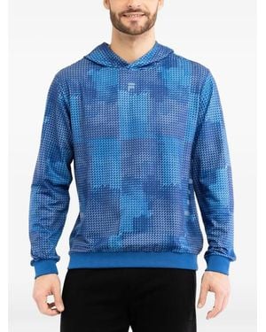 Fila Hoodie Met Geometrische Print - Blauw
