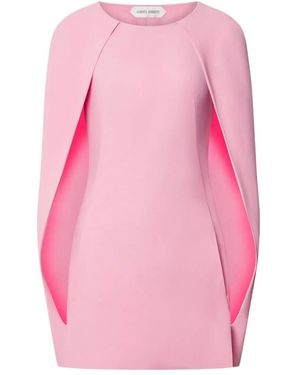 Alberta Ferretti Cape-Sleeve Mini Dress - Pink