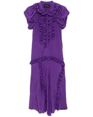 Simone Rocha Ruffled Multi-Stitched Midi Dress - Purple