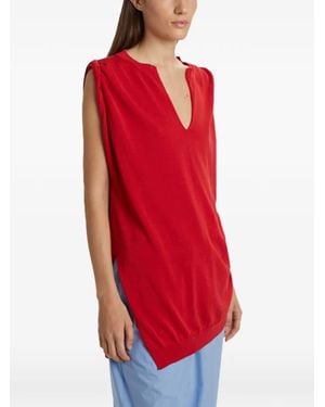Phisique Du Role V-Neck Sleeveless Top - Red