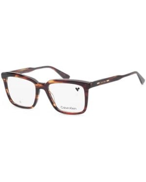 Calvin Klein Tortoiseshell-Effect Square-Frame Glasses - White