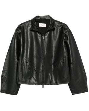 St. Agni Cocoon Leather Jacket - Black