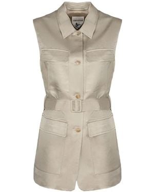 Semicouture Belted Button-Up Waistcoat - Natural