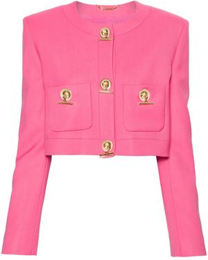 Moschino クロップド シングルジャケット - ピンク