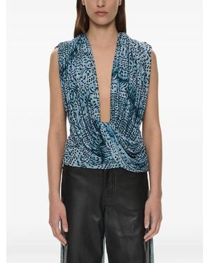 Christopher Esber Ripple Draped Top - Blue