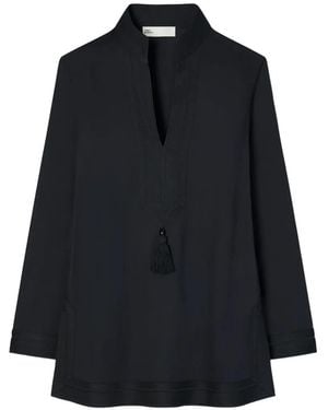 Tory Burch Cotton Tory Tunic - Blue