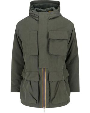 K-Way Hooded Pocket Jacket - Green