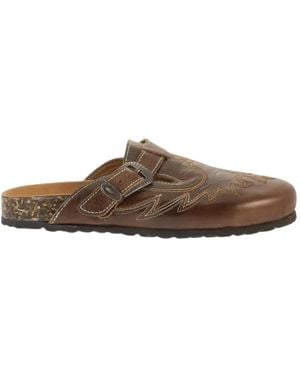 Mexicana Bahia Rust Mules Mit Stickerei - Braun