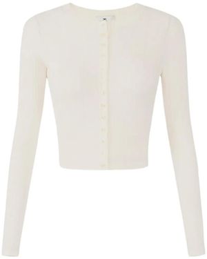 Elisabetta Franchi Knit Openwork Cardigan - White