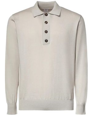Eleventy Button-Fastening Knitted Sweater - White