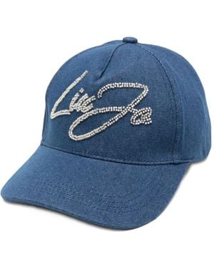 Liu Jo Bead-Embellished Logo Baseball Cap - Blue