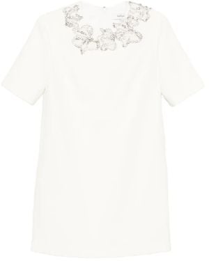 Safiyaa Embellished Short-Sleeved Mini Party Dress - White