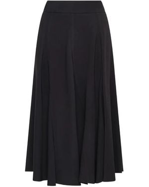 Maliparmi Spiral-Cut Topstitched Midi Skirt - Black