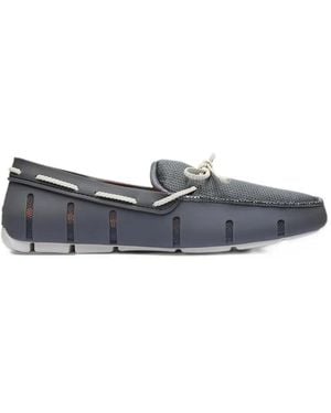 Swims Braided Lace Mesh Boat Shoes - Grey