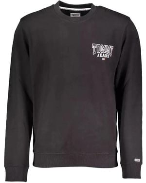 Tommy Hilfiger Logo-Print Crew-Neck Jumper - Black
