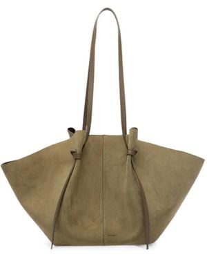 Yuzefi Large Mochi Suede Shoulder Bag - Natural