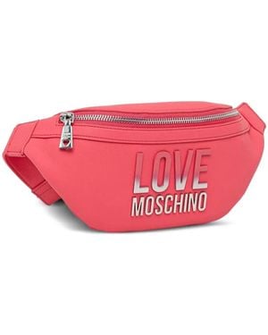 Love Moschino Logo-Plaque Belt Bag - Pink