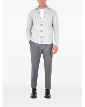 Franzese Collection Ribbed Cardigan - White