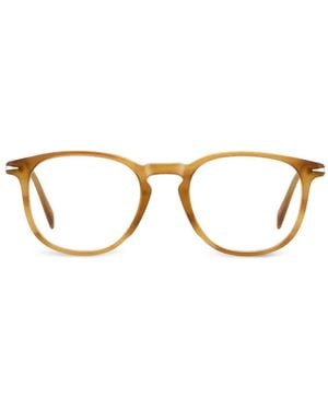 David Beckham Round-Frame Browline Glasses - Metallic