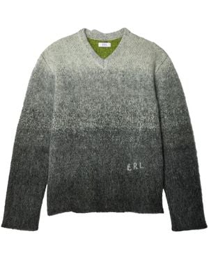 ERL Gradient-Effect V-Neck Sweater - Gray