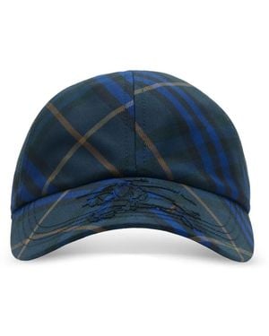Burberry チェック キャップ - ブルー