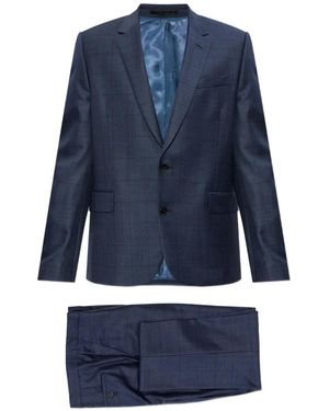 Paul Smith Check-Pattern Suit - Blue