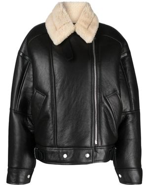 Acne Studios Leather Shearling Jacket - Black