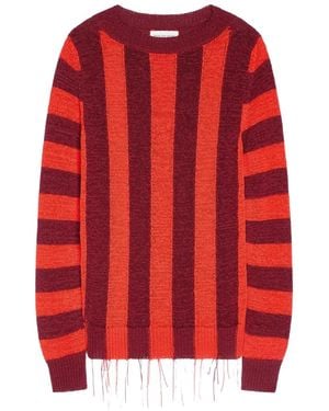 Dries Van Noten Pullover mit Intarsien-Streifen - Rot
