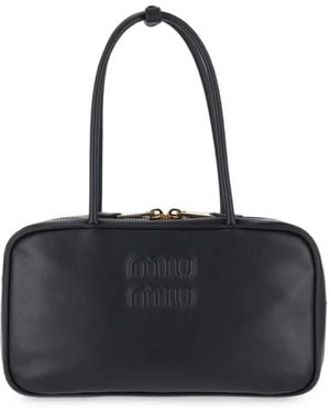 Miu Miu Beau Leather Top-Handle Bag - Black