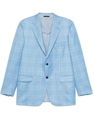 Brioni Ravello Check-Pattern Jacket - Blue