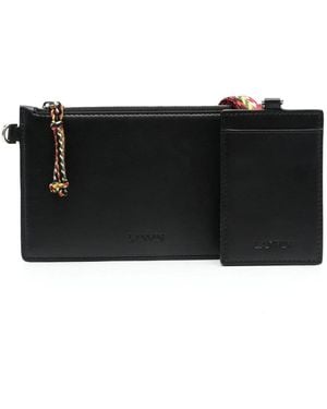 Lanvin Logo-Debossed Leather Clutch - Black