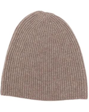 Loop Cashmere Ribbed-Knit Beanie - Natural