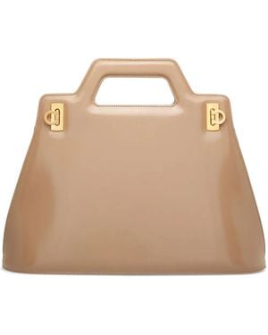 Ferragamo Wanda レザー ハンドバッグ - ナチュラル
