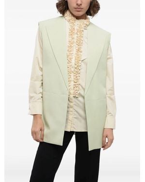 Jil Sander Blazer Sans Manches À Bords Francs - Natural