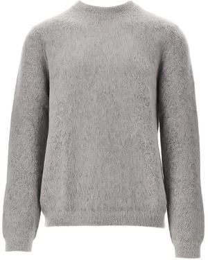 Emporio Armani Brushed Crew-Neck Jumper - Grey