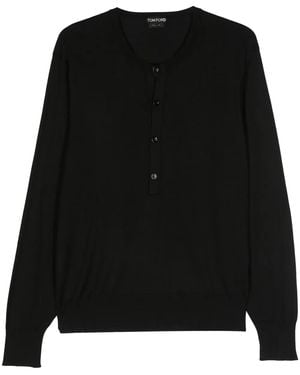 Tom Ford Fine-Knit Silk T-Shirt - Black