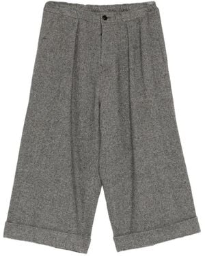 Y's Yohji Yamamoto Twill Flannel Cuffed Pants - Gray