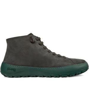 Camper Peu Lace-Up Leather Ankle Boots - Green