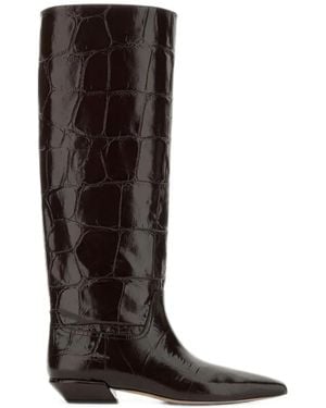 Paris Texas Bettina Knee-High Leather Boots - Black