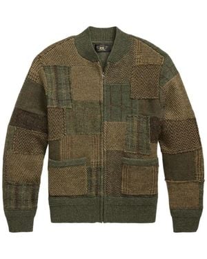 RRL Cardigan Con Design Patchwork - Verde