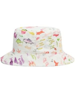 Vilebrequin Print-Detail Bucket Hat - White