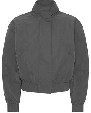 ROTATE BIRGER CHRISTENSEN Gerippte Jacke Mit Rollkragen - Grau