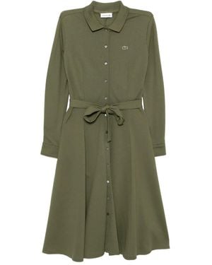 Lacoste Belted Petit Piqué Dress - Green