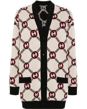 Gucci 【公式】 (グッチ)インターロッキングg ウール リバーシブル カーディガンマルチカラーホワイト