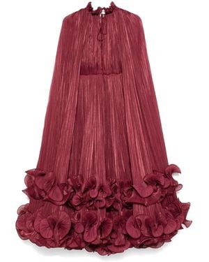 Ana Radu Plissé Maxi Dress - Red